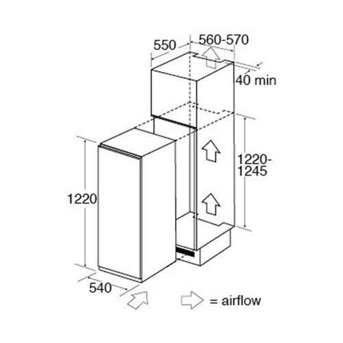 CDA FW582 - Integrated Freezer - 130L - F Energy Rating