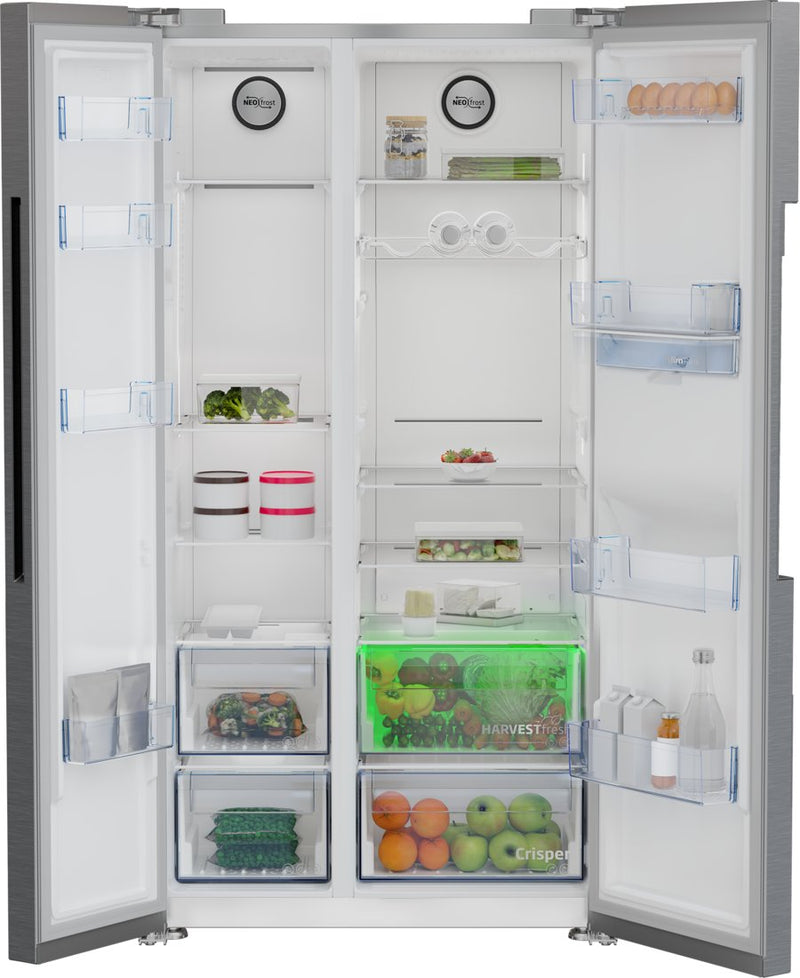 Beko ASD2442VPS - Stainless steel Side By Side Frost Free Fridge Freezer - E energy