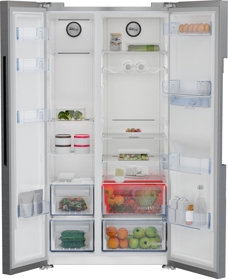 Beko ASD2442VPS - Stainless steel Side By Side Frost Free Fridge Freezer - E energy