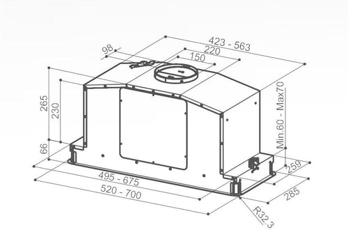 Faber In-Light EV8P X A52 KL - Stainless Steel 50cm Canopy Hood - 635 m³/h Extraction Rate - A Energy Rating