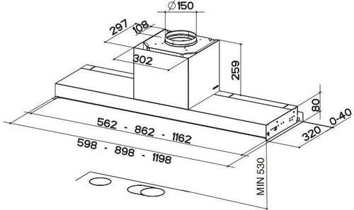 Faber IN-NOVA-PREMIUM-EV8-X-A120 - Stainless Steel 120cm Integrated Hood - A Rated