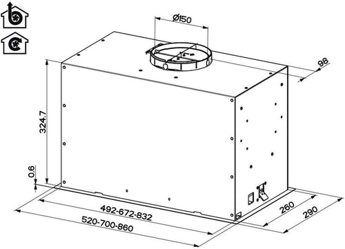 Faber INCA-LUX-3-0-EVO-MATT-WH-A52 - White 52cm Canopy Hood - 620m³/h - B Rated
