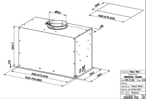 Faber INCA-LUX-3-0-EVO-MATT-WH-A70 - White 70cm Canopy Hood - B Energy Rated