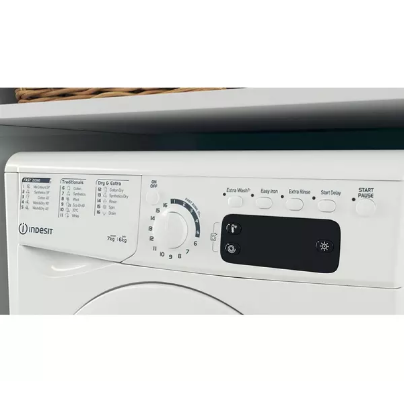 Indesit EWDE 761483 W UK - White 7KG/6KG Washer Dryer - 1400 RPM - D energy