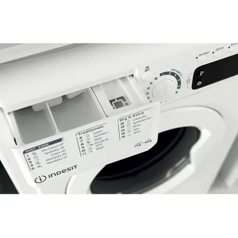 Indesit EWDE 761483 W UK - White 7KG/6KG Washer Dryer - 1400 RPM - D energy