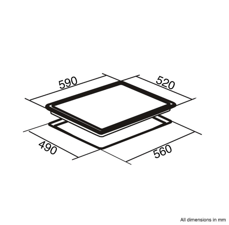 sia INDH61BL - 4 Zone Induction Hob 13amp Plug In