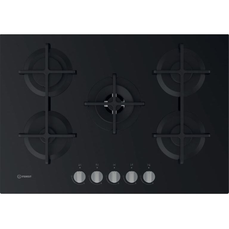 Indesit ING 72T/BK - Black 5 Zone Gas Hob