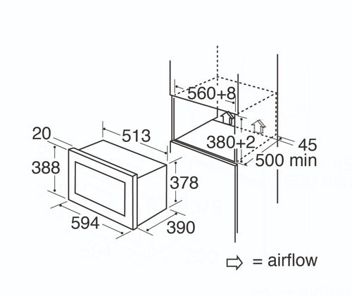 CDA VM231SS - Stainless steel Built in Microwave