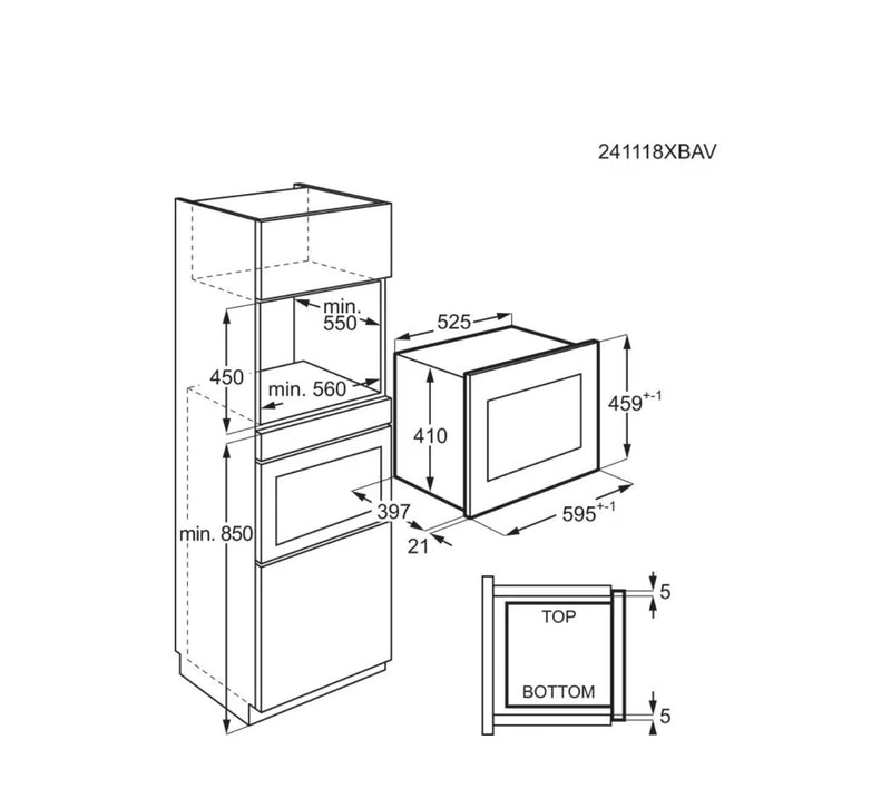 AEG OB6SM261UB - Black Built-In Microwave - 26L - 900W