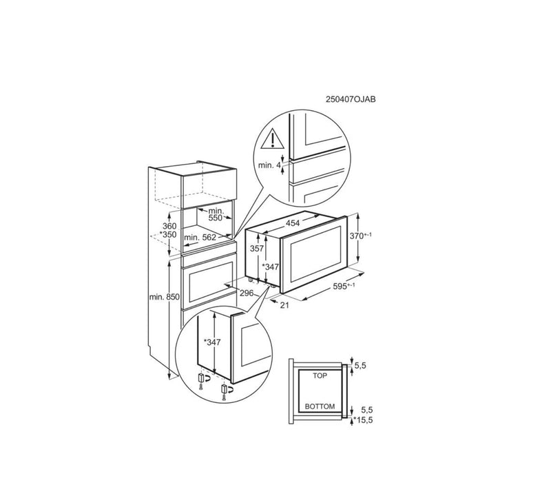 AEG OB6SM171DB - Black Built-In Microwave - 17L - 800W