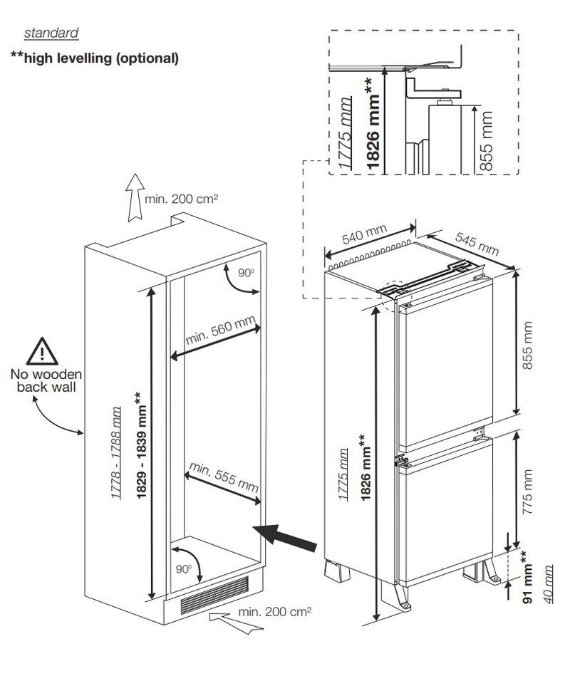 Indesit KINS 1261B4 UK - White Integrated Fridge Freezer - 265L - 50/50 Split
