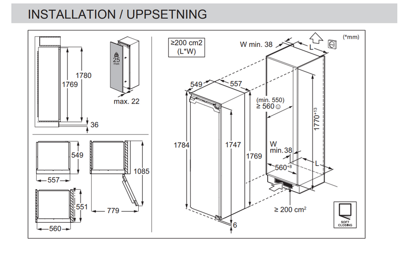 AEG NAB7N181EC - White Built-In Freezer - 212L - E Rated
