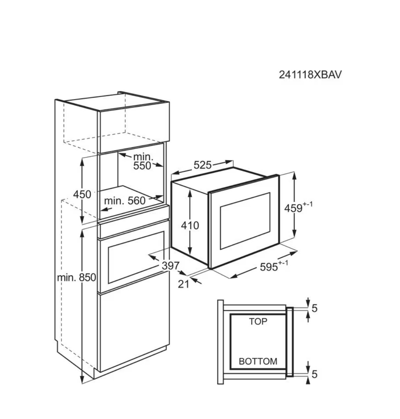 AEG OB6GM261UB - Black Built-In Microwave - 26L Capacity - 900W