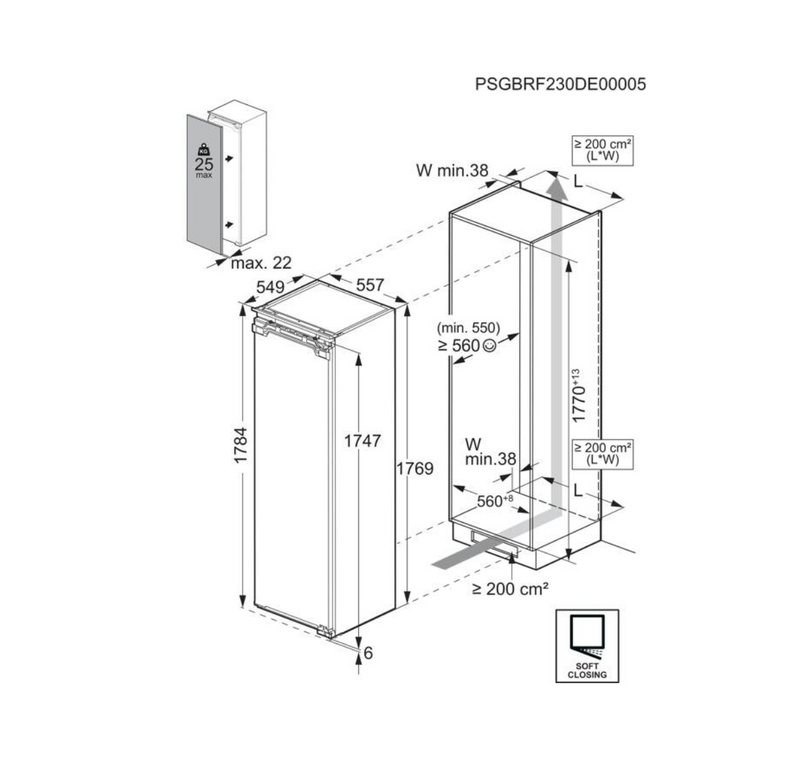 AEG NAB7A181EC  - White Integrated Freezer - 212L Capacity - E Energy
