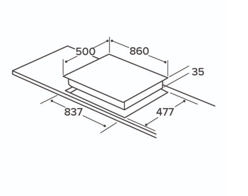 CDA HG9351SS - Stainless steel 5 Zone Gas Hob
