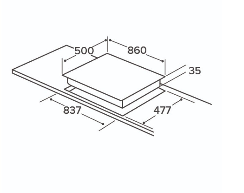 CDA HG9351SS - Stainless steel 5 Zone Gas Hob