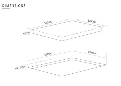 Caple C809C - Black 4 Zone Ceramic Hob