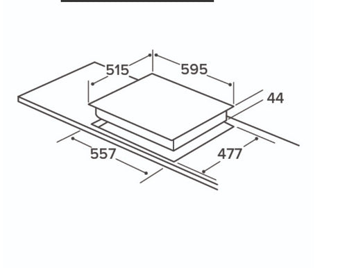CDA HVG621BL - Black 4 Zone Gas Hob