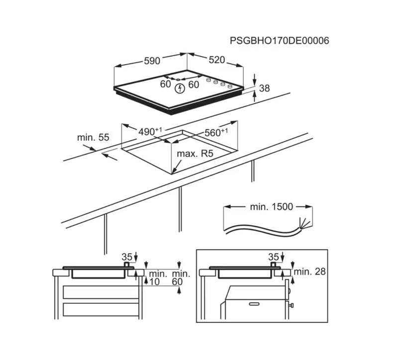 AEG HK614000CB - 4 Zone Ceramic Hob