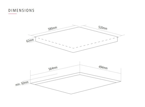 Caple C845i - 59cm Induction Hob Black