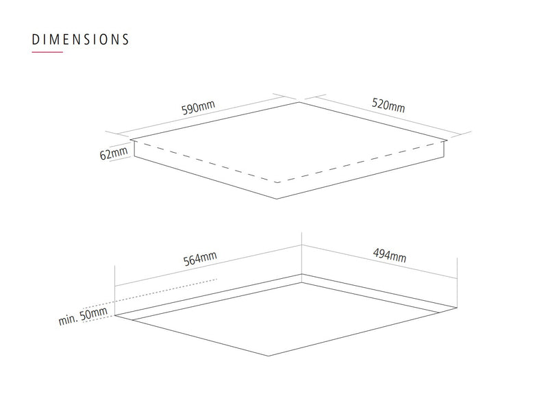 Caple C845i - 59cm Induction Hob Black