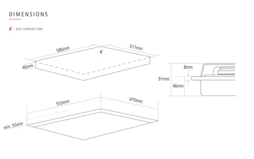 Caple C886G - Black 4 Zone Gas Hob