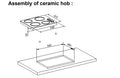 Teknix BITK260CHK - Black 60cm Ceramic Hob - 4 Zones - Knob Control
