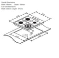 Cata UBGHDFFJ60.1 - Stainless steel 4 Zone Gas Hob