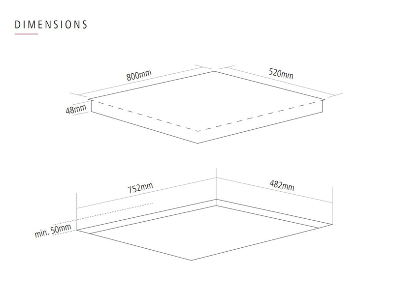 Caple C8800i - Black 80cm Induction Hob - 5 Cooking Zones