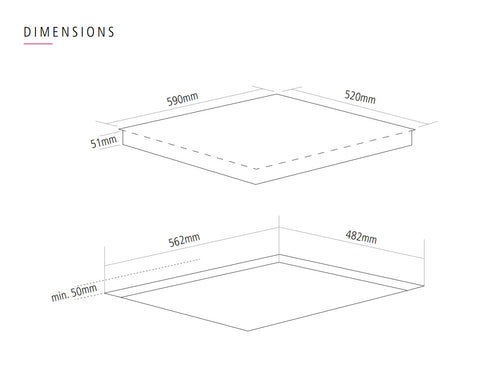 Caple C817C - Black Ceramic Hob - 4 Zones - Touch Control