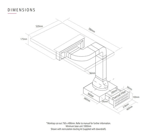 Caple DD780BK - Black 4 Zone Venting Hob - A+ energy