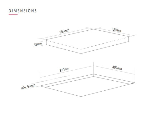 Caple C8301C - Black 90cm Electric Ceramic Hobs - 9 Power Levels - 5 Zones