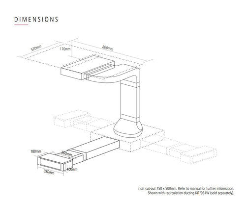 Caple DD820BK - Black 80cm Induction Hob with Downdraft Extractor - 4 Zones - A+ Energy