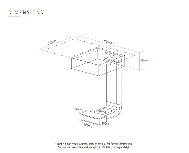 Caple PLASDD810BK - Black Glass Plasma Induction Hob with Downdraft - 80cm - A+ Energy