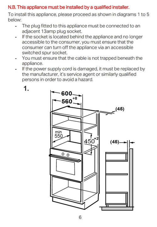 Montpellier MWBIC90029 - Stainless steel Built in Electric Microwave