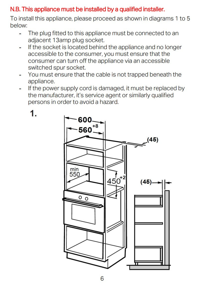 Montpellier MWBIC90029 - Stainless steel Built in Electric Microwave