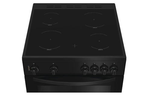 Indesit ITE6VMB - Black Electric Cooker - 60cm Ceramic Hob - A Rated