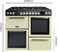 Tesla T100MCDFRCC - 100cm Multi Cavity Dual Fuel Range Cooker