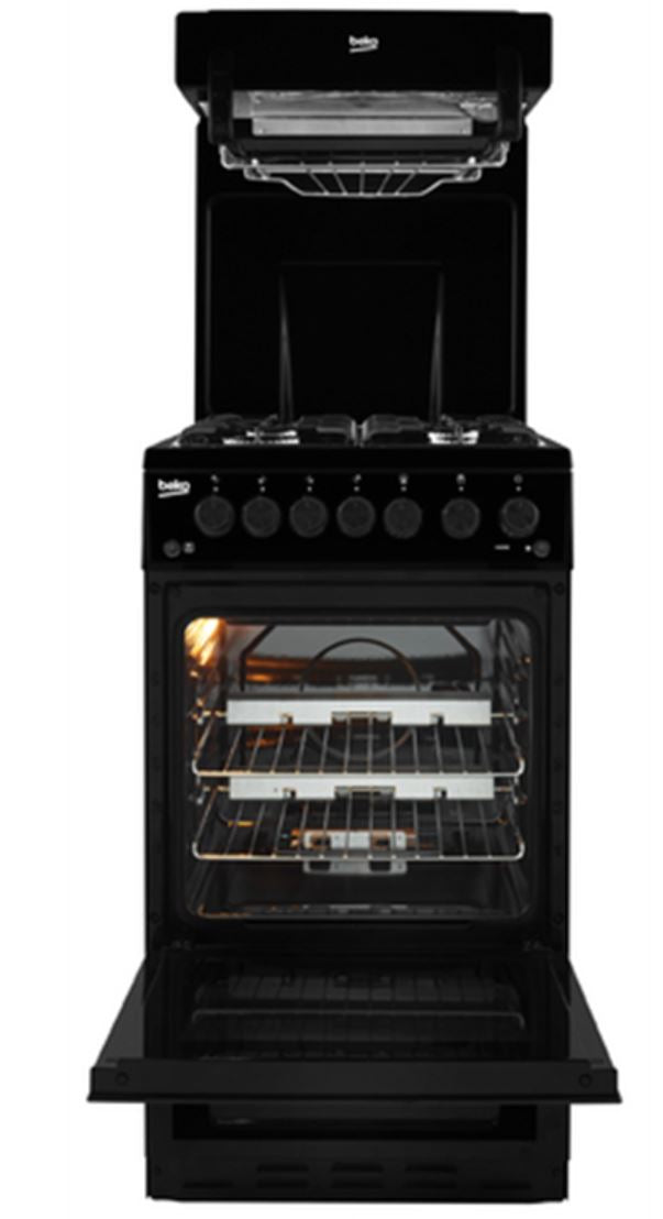 Beko KA52NEK - Black 4 Zone Gas Cooker - Manual cleaning - A energy