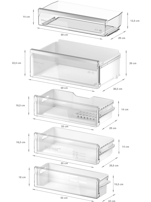 Bosch KBN96VFE0G - Integrated 60/40 Frost Free Fridge Freezer - E energy