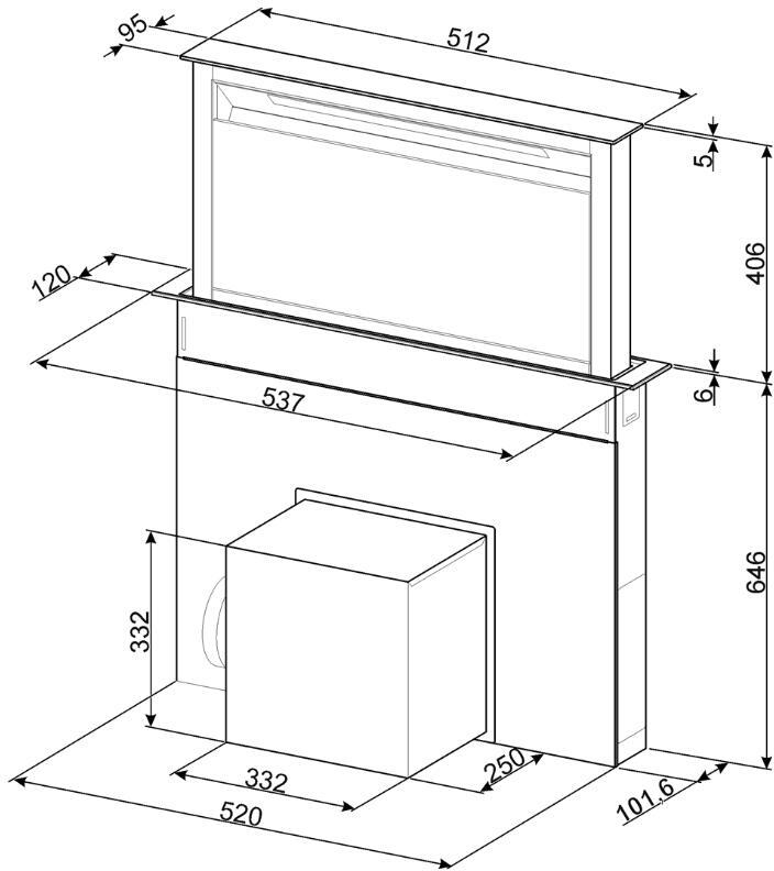 Smeg KDD60VXE-3 - Stainless Steel/Black 60cm Downdraft Extractor - 650m³/h - B Energy