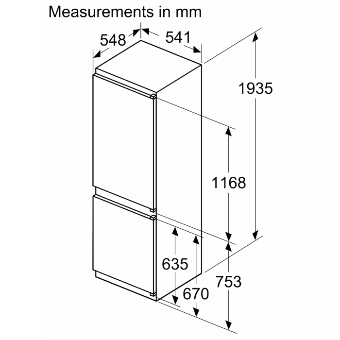 Neff KI7961SE0 - Integrated 60/40 Frost Free Fridge Freezer