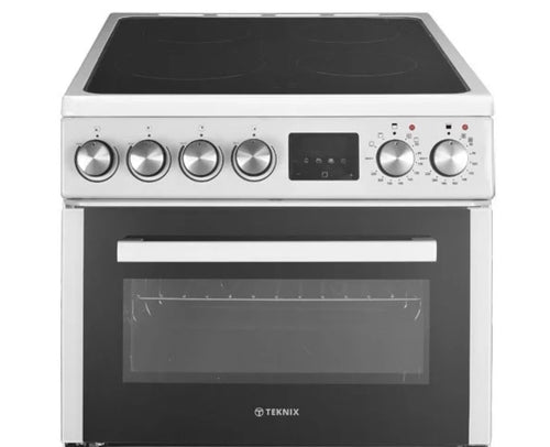 Teknix TKED54W - White Ceramic Cooker - Double Oven - 50cm - A Rated