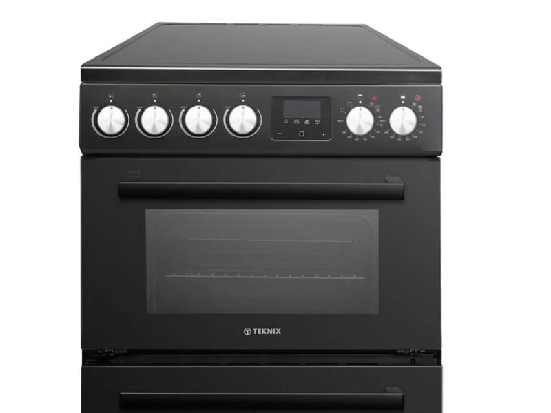 Teknix TKED54B - Black 4 Zone Electric Double Oven - Manual cleaning - A energy
