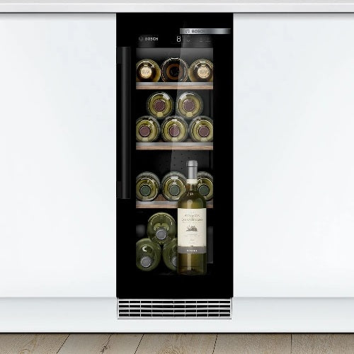 Bosch KUW20VHF0G - Black 21 Bottle Capacity Wine Cooler - F energy