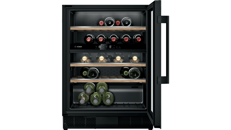 Bosch KUW21AHG0G - Black 44 Bottle Capacity Wine Cooler - G energy