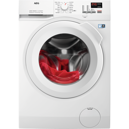 AEG L6FBK841B - 6000 Series White Freestanding 8KG Washing Machine - 1400 RPM - A energy - Display