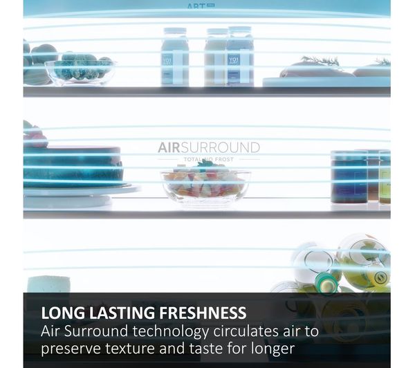 Haier HDPW5620DNPK - Platinum Inox 2D 60 Series 5 Pro Fridge Freezer - 406L - D energy