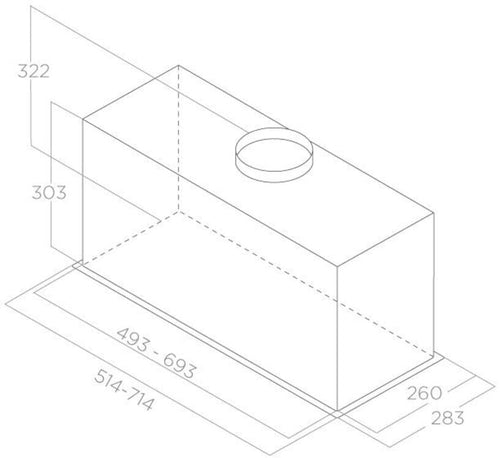 Elica LANE-60-WH - White 51.4cm Canopy Hood - 650 m³/h - B energy