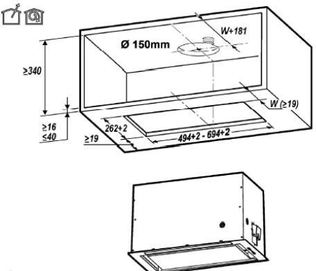 Elica LANE-60-WH - White 51.4cm Canopy Hood - 650 m³/h - B energy